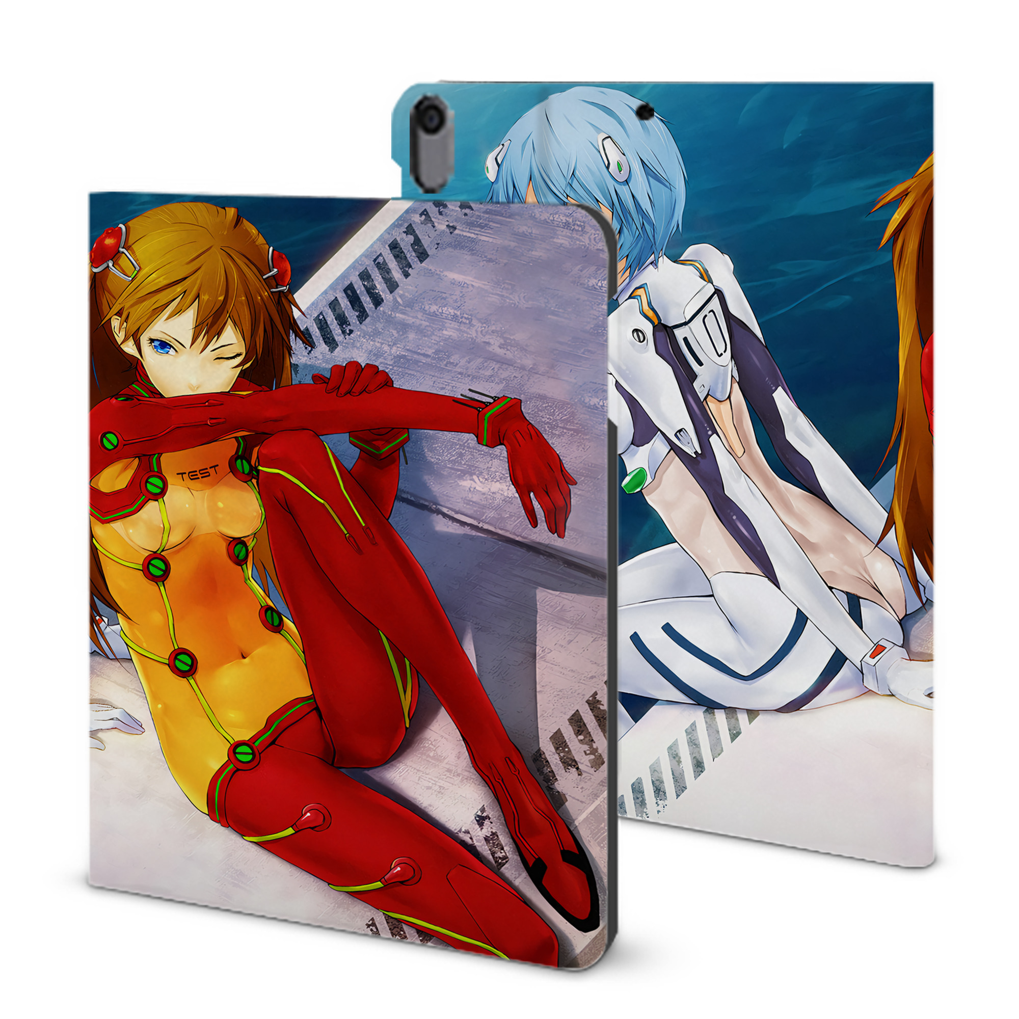 （画像用） EVA 新世紀エヴァンゲリオン IPad ケース ブック型 PUレザー TPU 耐衝撃 軽量 薄型 ペン収納なし 全面保護 IPad 各モデル対応